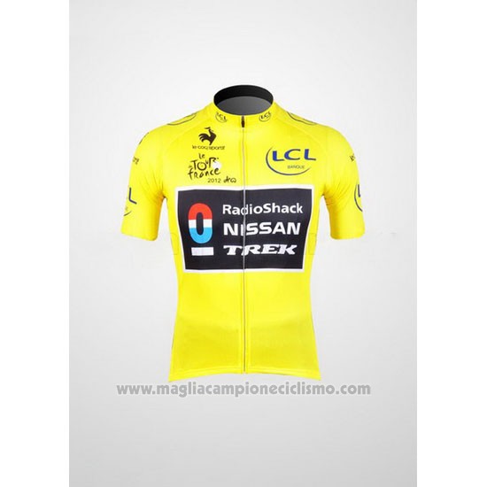 2012 Abbigliamento Ciclismo Radioshack Lider Giallo Manica Corta e Salopette